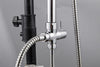 Shower Kit Twin Head 2 Mixer Shower Heads Rail Hose Riser Square Bathroom Set UK