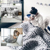 Soft Warm Chunky Knit Blanket Thick Yarn Bulky Throw for Sleepe Sofa Bed Couch