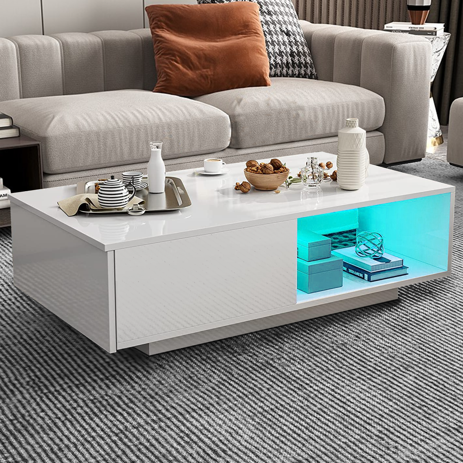 Modern led deals coffee table