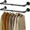 Industrial Pipe Clothing Rack Wall mounted Clothes Rail Hanging Display 92-105CM