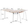 Corner Desk Table PC Workstation L-Shaped Oak Gaming Computer Home Office Study