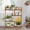 4 Tier Sturdy Wooden Plant Stand Indoor Outdoor Creative Plant Shelf Holder Rack