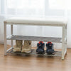 3-Tier Hallway Bench Shoe Rack Stand Seat Organiser With Upholstered Seat White