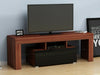 Modern TV Stand Cabinet Unit 1 Drawer Black High Gloss Door Walnut Living Room