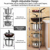 Kitchen 5 Tier Pan Stand Lid Pot Saucepan Storage Organiser Rack Holder Standing