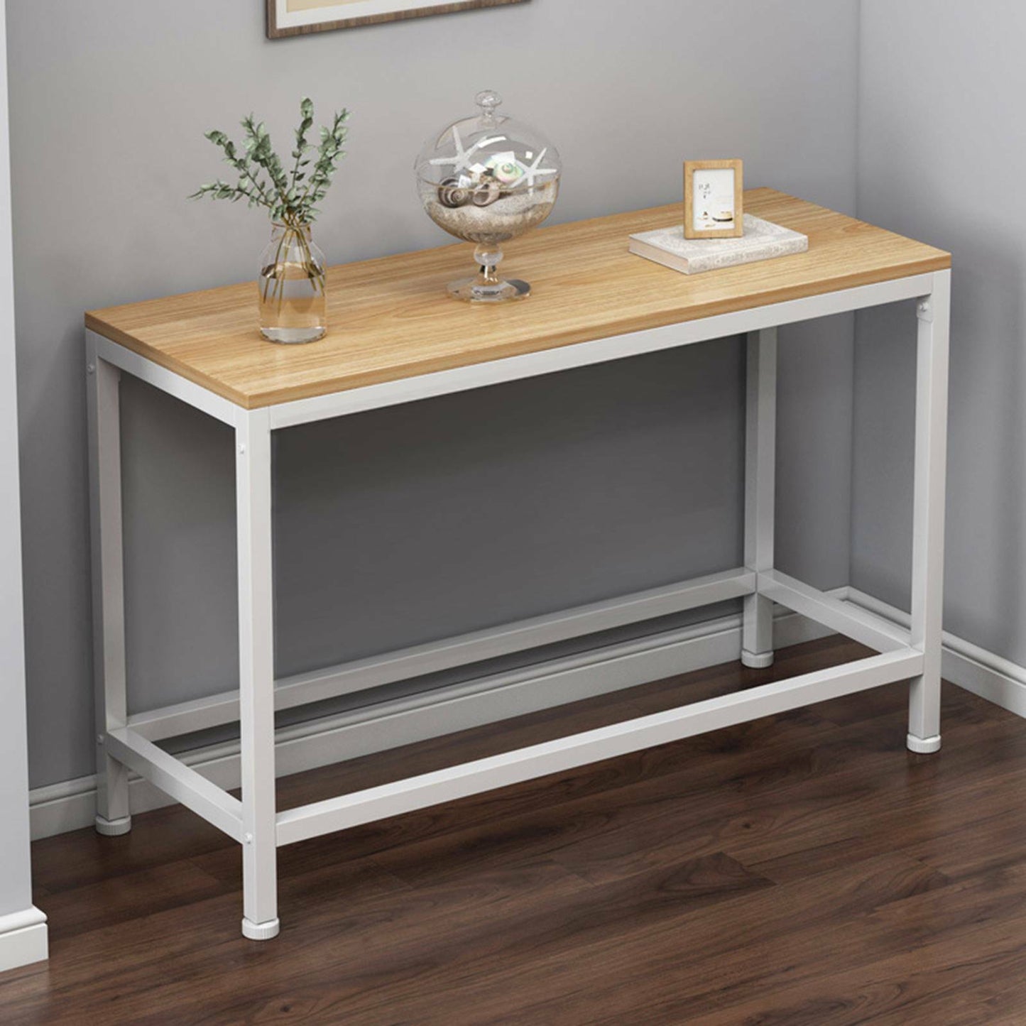 End Table Shelf Console Table Side Storage Wooden Hall Desk Living Room Hallway