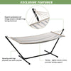 Swinging Hammock with Steel Stand Frame Garden Camping Outdoor Patio White UK