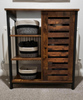 Industrial Side Cabinet Retro Storage Furniture Small Rustic Metal Door Cupboard