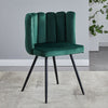 2pcs Dining Chairs Set Velvet Cushion Padded Metal Legs Dressing Makeup Chair