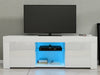 Modern White TV Cabinet TV Stand Unit Sideboard RGB LED Lights Living Room