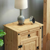 Corona Bedside Cabinet 1 Drawer 1 Door Mexican Style Solid Waxed Pine Unit