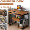 Wood Computer Desk Study PC Writing Table Drawer Workstation Shelf Home Office (Ancient Sandalwood)