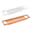 Bamboo Bathtub Tray Bath Table Bathroom Storage Rack Soap Wine Glass Organizer