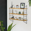 Rustic 3-Tier Wall Mounted Floating Shelves Wall Shelf Book Storage Rack Decor