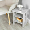 Small White Bed Side End Table Sofa 3Tier Cabinet Nightstand Living Room Bedroom