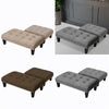 Large Footstool Chesterfield Button Seat Bench Chair Ottoman Pouffe Stool Linen