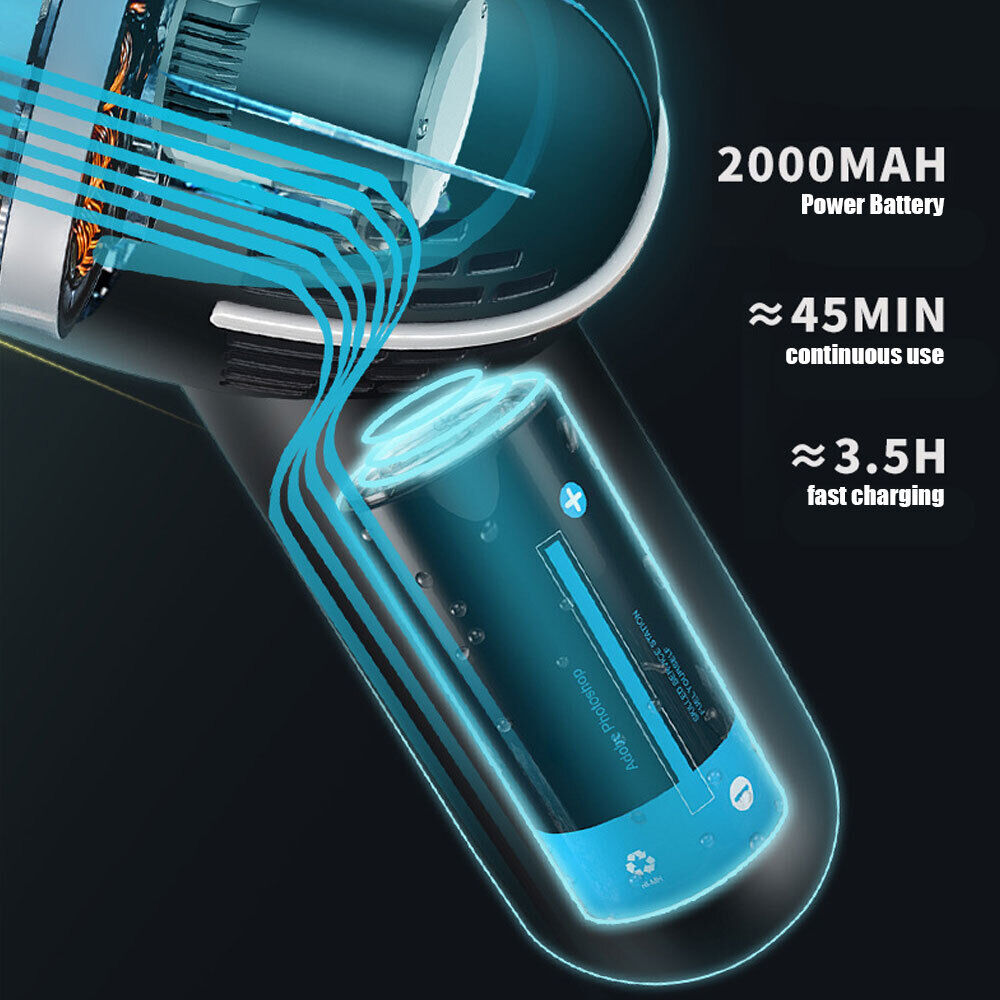 Car Vacuum Cleaner Powerful Wet/Dry Cordless Strong Suction Handheld Cleaning P3