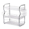 3 Tier Chrome Coated Dish Drainer Holder Sink Rack Drip Tray Plates Cutlery Cups