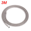 NEW QUALITY AN6 STAINLESS STEEL BRAIDED FUEL HOSE LINE OIL PETROL SILVER 3 Meter