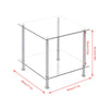Modern 2 Tier Clear Glass Side End Tables Coffee Occasional Sofa Tables Square