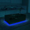 High Gloss Coffee Table Black Wooden Drawer Storage Modern Living Room LED Light