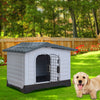 Large Plastic Dog Kennel Hutch Pet House Shelter With Metal Door Indoor Outdoor