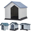 Large Plastic Dog Kennel Hutch Pet House Shelter With Metal Door Indoor Outdoor