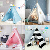 Large Canvas Kids Teepee White Tent Childs Wigwam Indoor Outdoor Play House Gift