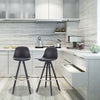 1x Barstool Breakfast stool Metal+leather Counter Bar Chair Faux Bar Stool