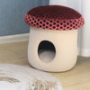 Pet Ottoman Padded Stool Footstool Cute Mushroom Cat Kitten House Nest Bed Condo