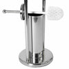 CHROME FREE STANDING STAINLESS STEEL TOILET ROLL HOLDER AND TOILET BRUSH STAND