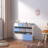 Childrens Storage Shelf Kids Bookshelf Rack w/ 9 Toy Organizer Boxes Playroom