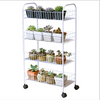 4 Tiers Kitchen Storage Trolley Wheels Vegetable Fruit Cart Drawer Rack DIY UK