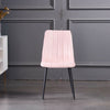 Set of 4 Velvet Chairs Soft Padded Seat Kitchen Chairs with Metal Leg Lounge