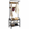Industrial Coat Rack Stand Hall Tree with Shelves&Hooks Entryway Hallway Bedroom