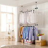 Adjustable Telescopic Closet Garment Rail Coat Clothes Wardrobe Hanging Rack NEW
