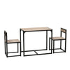 Industrial Dining Table and 2 Chairs Set Wood &Metal Compact Kitchen Furniture