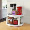2 Tier Plastic Anti Slip Rotating Kitchen Food Spice Jars Storage Shelf Holder
