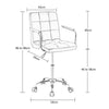 Office Chair with Armrest Padded Swivel Chair PU Leather Comfy Computer Chair