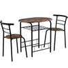 Small Table And 2 Chairs Breakfast Bar Kitchen Dining Room Furniture Set Brown
