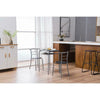 3 piece Modern Breakfast Bar Dining Table and 2 Chairs Set Metal Frame Kitchen