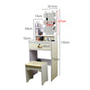 Small Dressing Table w/ 10 LED Light Mirror Dresser Bedroom Makeup Desk & Stool