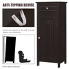 Bathroom Storage Cabinet Floor Standing Wooden Cupboard w/ Single Door & Drawer
