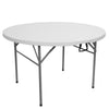 Folding Round Table 1.2M 4FT Portable Camping Trestle Picnic Party BBQ Outdoor