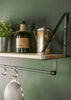 75cm Rustic Wood and Metal Wall Shelf Hooks Kitchen Cooking Utensils Shelving