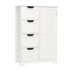 White Bathroom Cabinet Unit 4 Drawer & 1 Door Cupboard Storage Bath Furniture