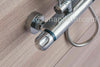 Modern Chrome Thermostatic Exposed Bar Shower Mixer Valve Tap Bottom Outlet 1/2"