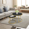 Modern Nest of Tables Coffee Table Side End Table Home Living Room Black White