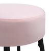 2pcs Round Breakfast Bar Stools Velvet Padded Metal Leg Kitchen Counter Pub Seat