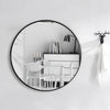 40-80 cm Large Round Wall Mounted Mirror Brushed Aluminum Frame Bathroom Office